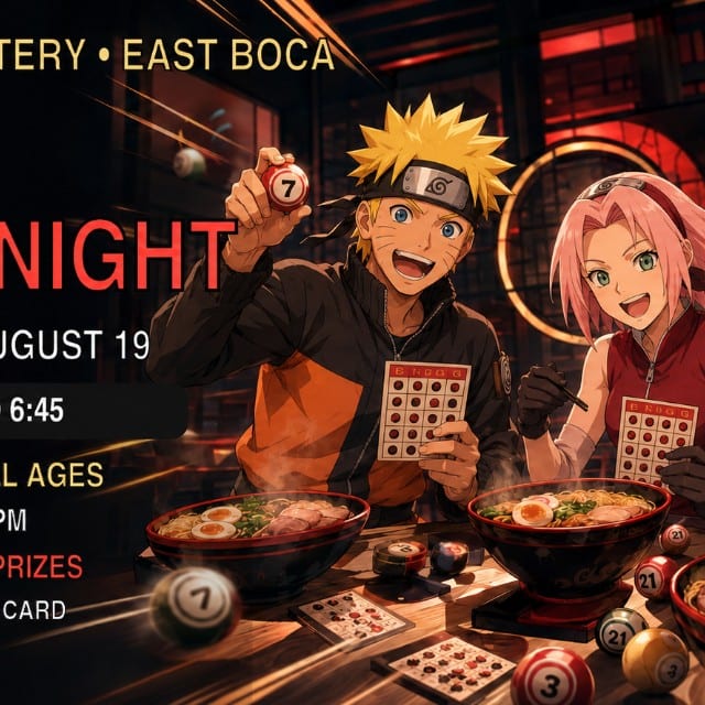 Anime Bingo at Ramen Lab East Boca!