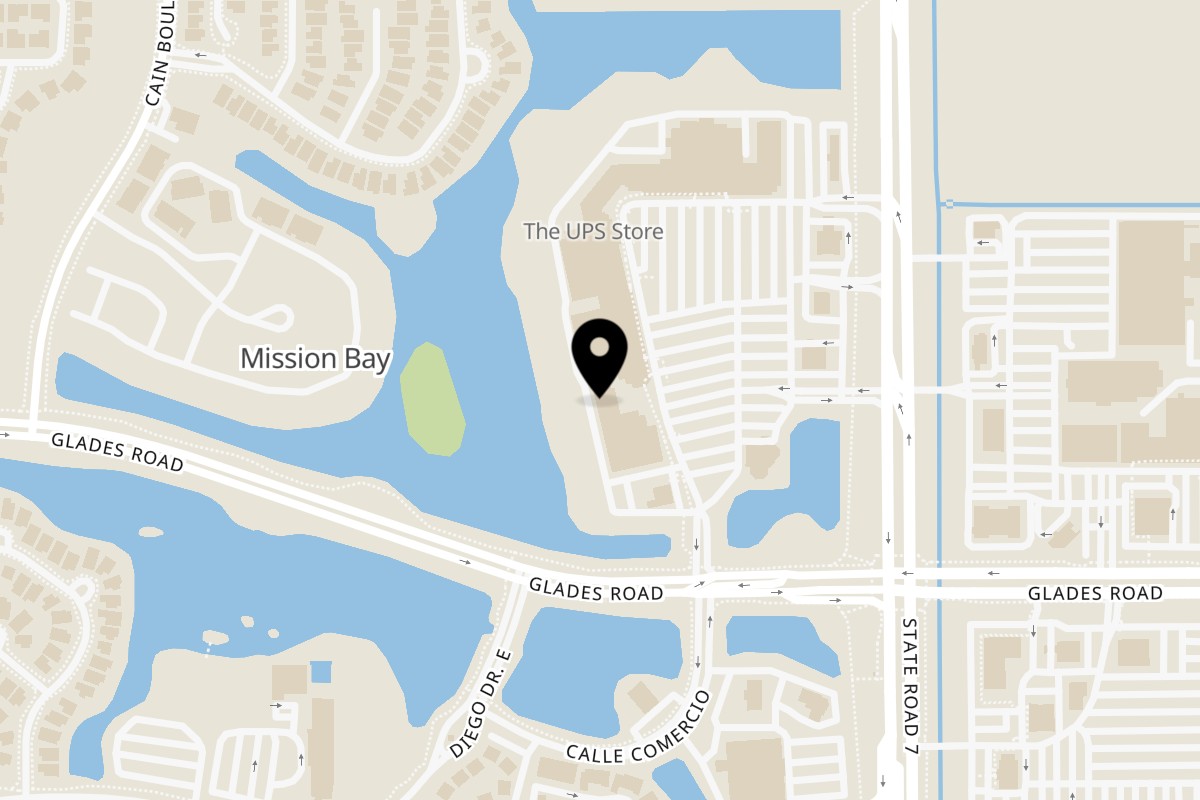 Map showing the location of Ramen Lab Eatery West Boca Raton on 20449 Florida 7 in Boca Raton